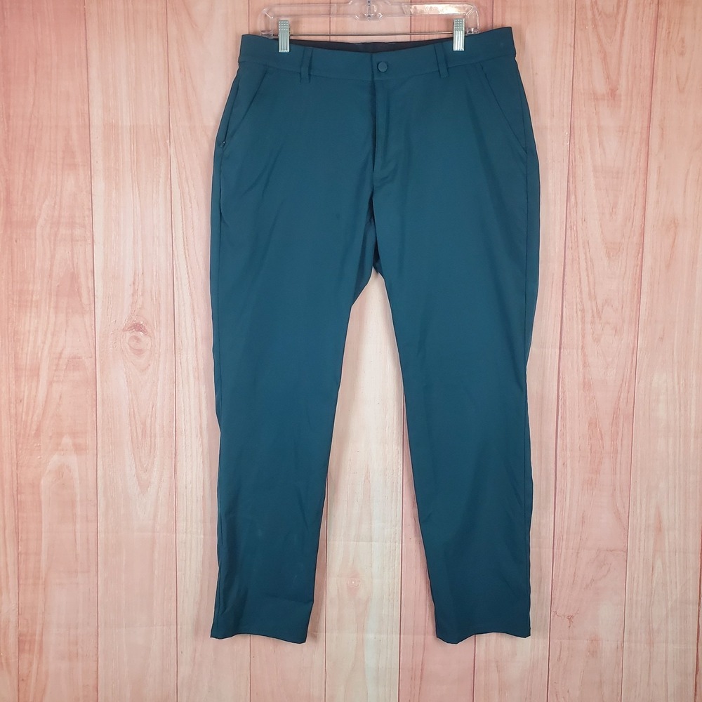Good Good Golf Fighting for Par Mens Golf Pants 34 Green Polyester Slash Pockets